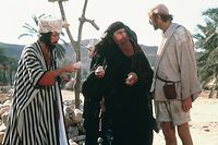 Monty Python's Life of Brian 
Year : 1979 UK
Director : Terry Jones
John Cleese, Graham Chapman.
It is forbidden to reproduce the photograph out of context of the promotion of the film. It must be credited to the Film Company and/or the photographer assigned by or authorized by/allowed on the set by the Film Company. Restricted to Editorial Use. Photo12 does not grant publicity rights of the persons represented.