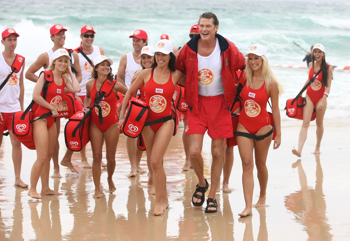 David Hasselhoff bei einem Werbetermin am Bondi Beach.