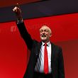 The leader of Britain's opposition Labour Party, Jeremy Corbyn, reacts after the announcement of his victory in the party's leadership election, in Liverpool, Britain September 24, 2016.  REUTERS/Peter Nicholls