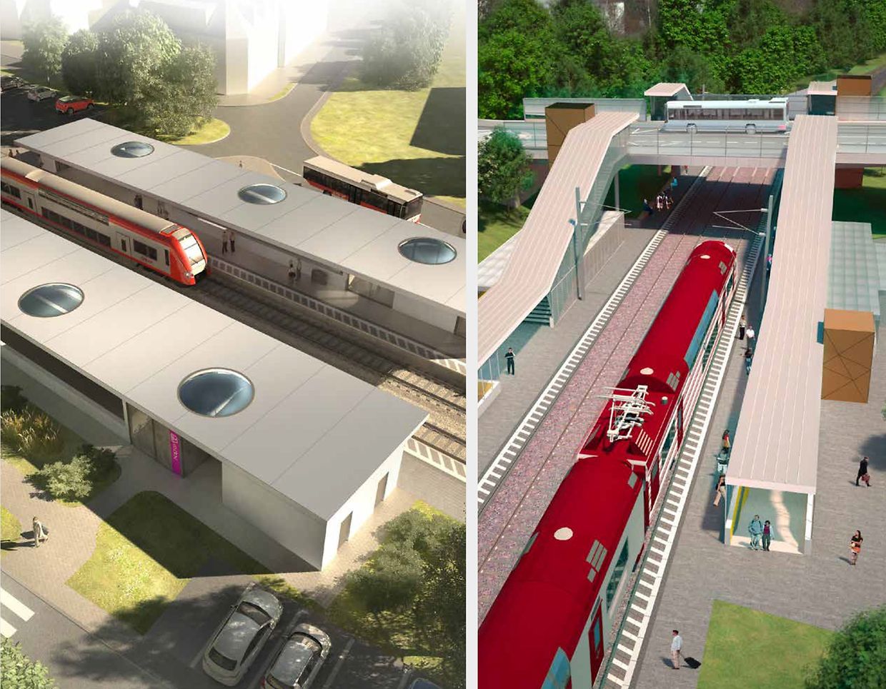 Douze gares feront l'objet d'un programme de modernisation: Kleinbettingen et Lorentzweiler (2018), Cents-Hamm et Sandweiler-Contern (2019), Bettembourg (2020), Walferdange, Berchem et Ettelbruck (2022), Rodange, Mersch et Capellen (2023), et Wasserbillig (2024).