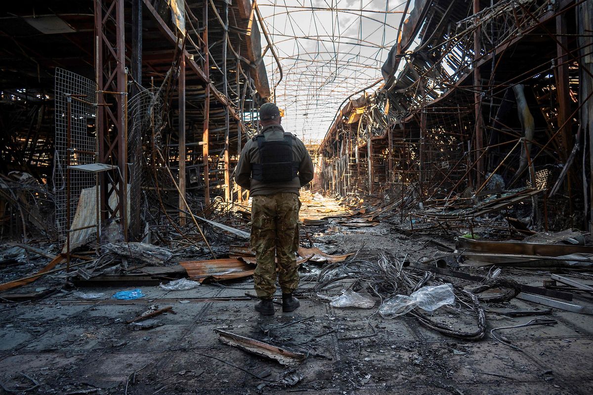 Destroyed market in Charkiv