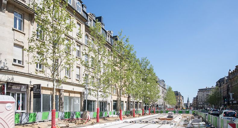 Lok , Chantiers Ville de Luxembourg , Liste von  Diane Lecorsais , Avenue de la Liberte , Gare Foto:Guy Jallay/Luxemburger Wort