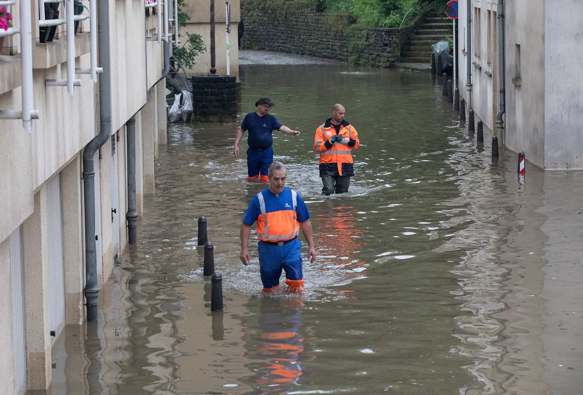 Überflutung im Pfaffenthal.