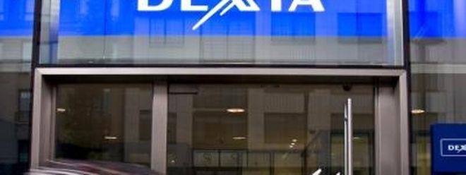 Der Eingang einer Dexia Bank in Brüssel.