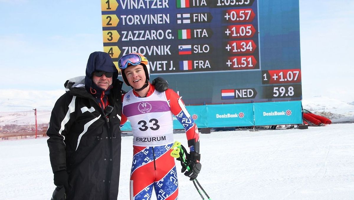 Matthieu Osch, hier mit seinem Vater Gilles, vertrat die Luxemburger Farben im vergangenen Jahr beim europäischen olympischen Jugendfestival im türkischen Erzurum.