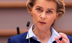 President of Commission Ursula von der Leyen delivers a speech at European Parliament, in Brussels, on December 16, 2020. (Photo by JOHN THYS / AFP)