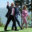 US-Präsident Trump neben Kanadas Premier Justin Trudeau und dessen Frau. 