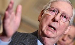 (FILES) In this file photo taken on January 14, 2020 Senate Majority Leader Senator Mitch McConnell (R-KY) speaks after a luncheon on Capitol Hill in Washington, DC. - The House of Representatives is expected to transmit articles of impeachment against Donald Trump to the Senate on January 15, 2020, setting the stage for a trial next week that will decide whether the 45th US president is forced from office. After a weeks-long standoff over rules and witnesses, House Speaker Nancy Pelosi and Senate Majority Leader Mitch McConnell announced Tuesday that what will be only the third presidential impeachment trial was now ready to move forward. (Photo by Mandel NGAN / AFP)