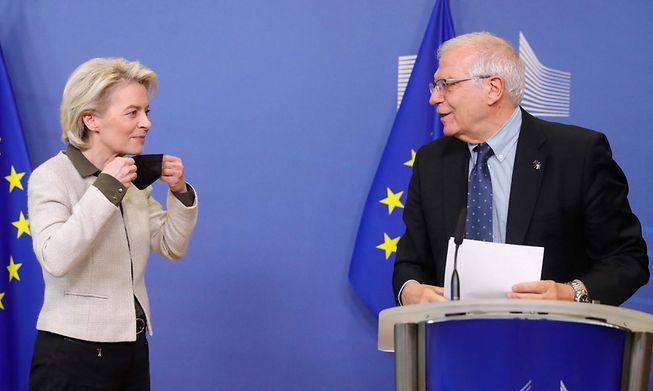 European Commission President Ursula von der Leyen and European Union High Representative for Foreign Affairs and Security Policy Josep Borrel on Sunday discussed further measures to respond to the Russian invasion of Ukraine 