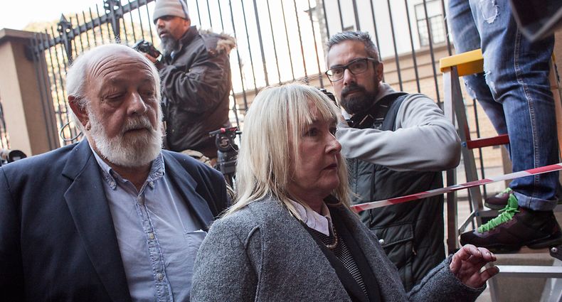 PRETORIA, SOUTH AFRICA - JULY 6: : June and Barry Steenkamp, parents of Reeva Steenkamp arrive at North Gauteng High Court on July 6, 2016 in Pretoria, South Africa. Pistorius was sentenced to six years in prison for the murder of girlfriend Reeva Steenkamp at their home in 2013. (Photo by Charlie Shoemaker/Getty Images)