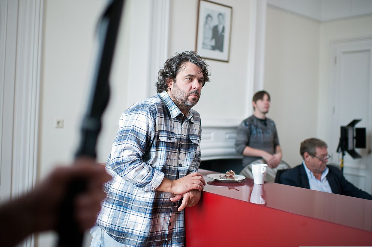 Am Set vom  Kurzfilm "Roude Léiw".