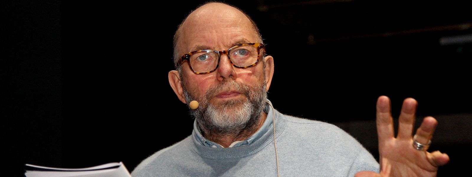 Pierre Joris bei den Arbeiten zu "The Gulf (between you and me)" im TNL 2015. 