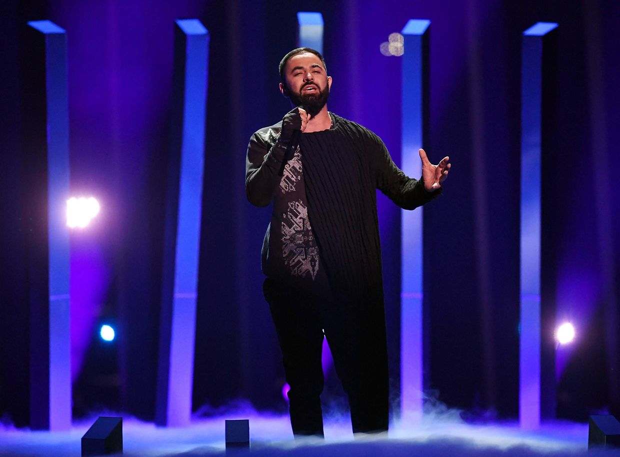 Armenia's singer Sevak Khanagyan performs the song "Qami" during the first semifinal of the 63rd edition of the Eurovision Song Contest 2018 at the Altice Arena in Lisbon, on May 8, 2018.
The Eurovision Song Contest 2018 will be held in the Portuguese capital Lisbon from May 8 until May 12, 2018. / AFP PHOTO / FRANCISCO LEONG