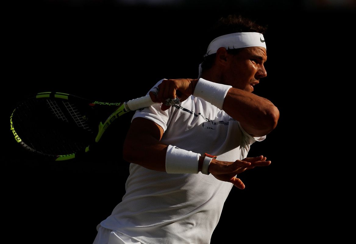 Spain’s Rafael Nadal in action during his fourth round match against Luxembourg’s Gilles Muller