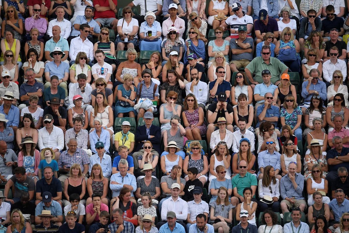  Spectators during Spain’s Rafael Nadal's fourth round match against Luxembourg’s Gilles Muller 