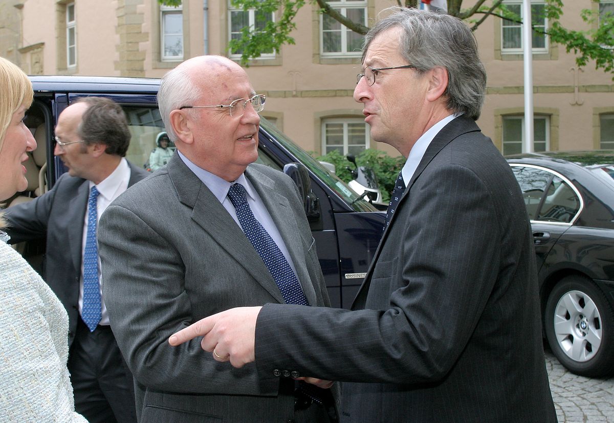 Michail Gorbatschow (links) wurde 2004 im Staatsministerium zu einem Arbeitsbesuch vom damaligen Premierminister Jean-Claude Juncker empfangen.